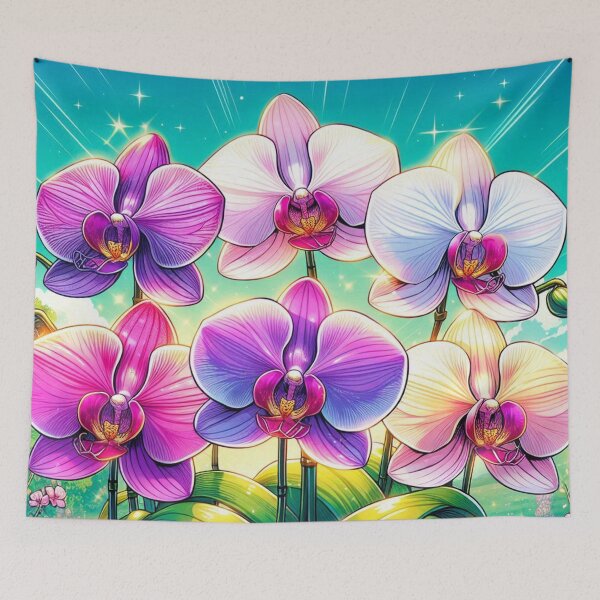 Item preview, Vibrant Comic Style Orchid Flower Illustration – Bold AI Art for Clothing & Accessories, Perfect for Nature Lovers designed and sold by knalpot-design.