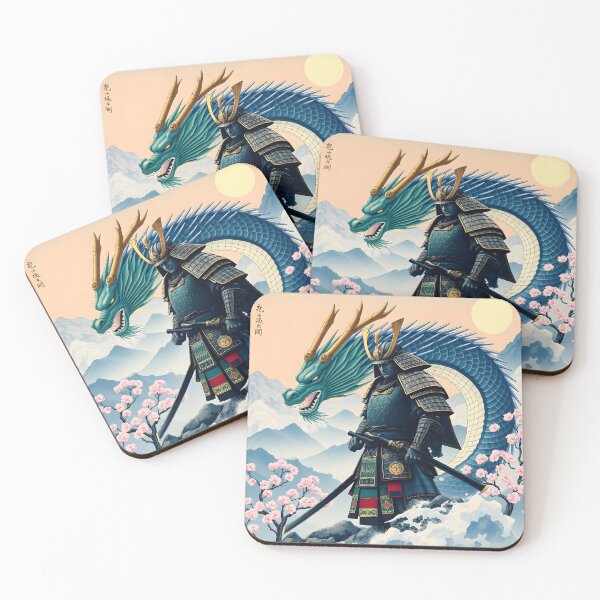 Item preview, Japanese Samurai with Dragon designed and sold by MagneticArts23.