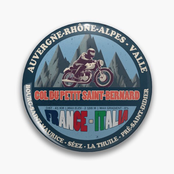 Item preview, Col du Petit Saint-Bernard Vintage Badge, France Italia designed and sold by Wanderful-roads.