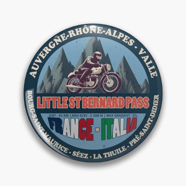 Item preview, Little St Bernard Pass Vintage Badge, France Italia designed and sold by Wanderful-roads.