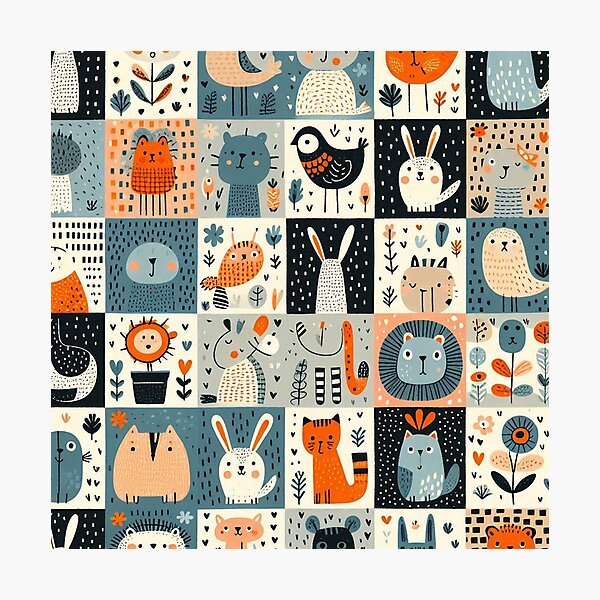 Item preview, Let wildlife roam free on seamless, hand-drawn landscapes designed and sold by Vanich-Panich.