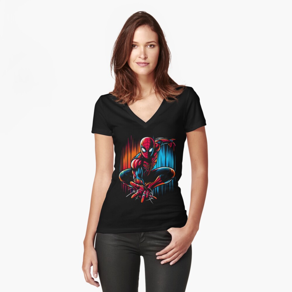 Item preview, Fitted V-Neck T-Shirt designed and sold by aidenowcxri.