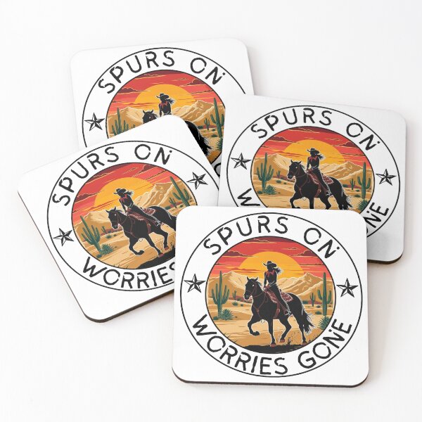 Item preview, Spurs On, Worries Gone - Cowgirl Desert Sunset designed and sold by Stolor.