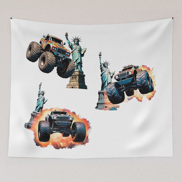 Item preview, Monster Truck Statue of Liberty Sticker Pack, Cute 80s Comic Book Design, Gift for Fans #3. designed and sold by UrbanTRIP.