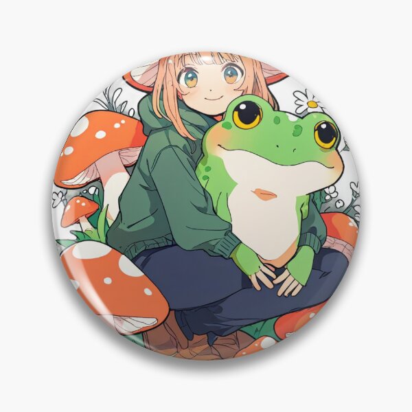 Item preview, Cottagecore Frog with Flowers Sticker – Cute Aesthetic Nature Vibes designed and sold by artgattu.
