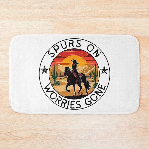 Item preview, Spurs On, Worries Gone - Cowgirl Desert Sunset designed and sold by Stolor.