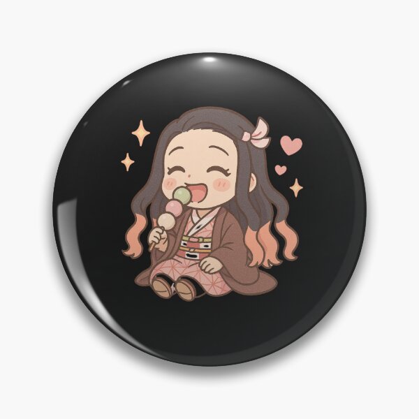 Item preview, Nezuko Snack Time – Cute Chibi Nezuko Eating Dango designed and sold by ColorSplash123.
