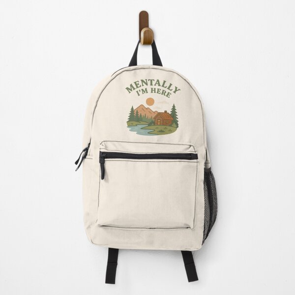 Item preview, Mentally I'm Here – Cozy Cottagecore Mountain Retreat designed and sold by TeeLabDesign.