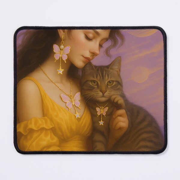 Item preview, Rococo Titan Companions: Butterfly Earrings and the Cat’s Gaze designed and sold by DeenaDee.