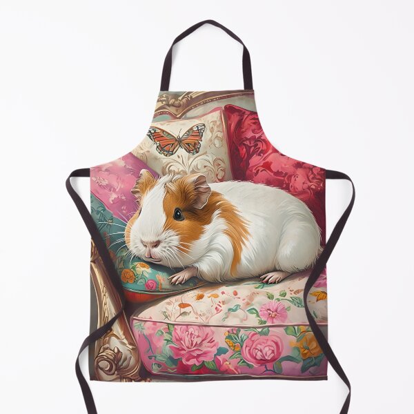 Item preview, Regal Guinea Pig on Rococo Couch – Cute Vintage-Inspired Pet Art designed and sold by pixipopco.