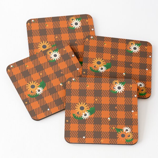 Item preview, Orange Flower Checker  designed and sold by hahaha-creative.