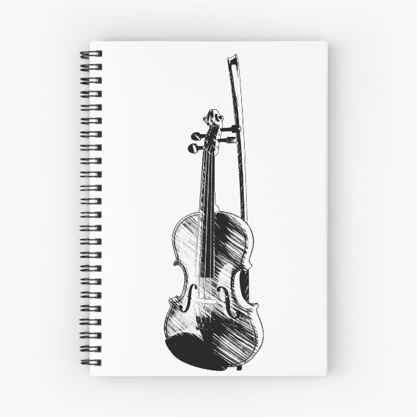 Item preview, black sketch of violin designed and sold by Szkicerka.