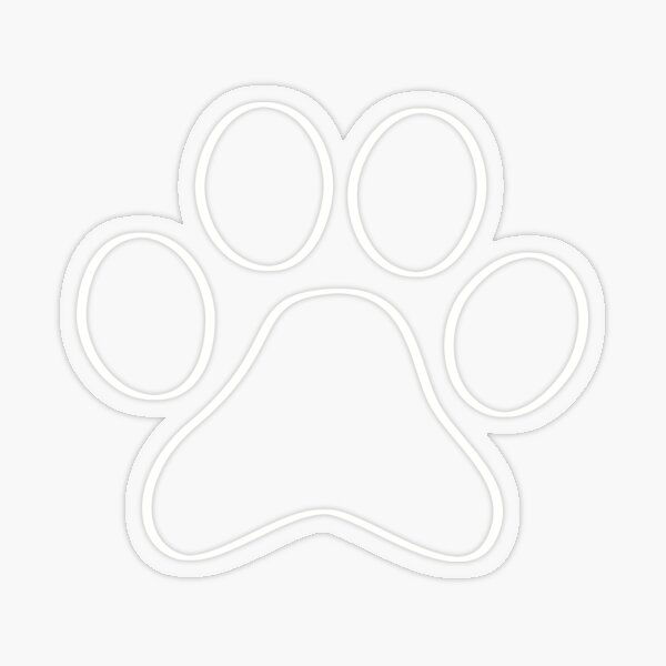 Item preview, White Outline Only - Cute Cat Dog Paw designed and sold by MoePark.