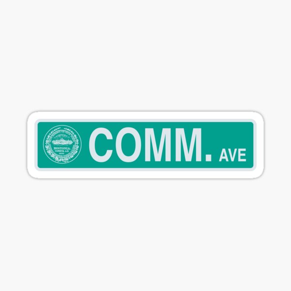 Artikel-Vorschau von Comm Ave Straßenschild, designt und verkauft von kileybates.