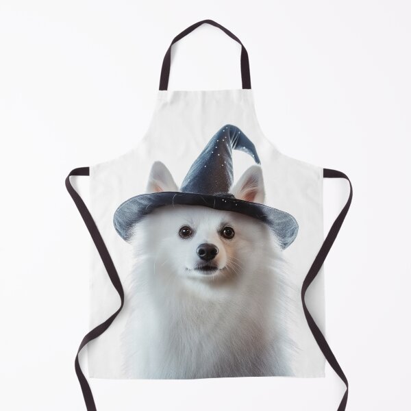 Item preview, American Eskimo Dog Wearing Halloween Witch Hat designed and sold by LazyOwlStore.