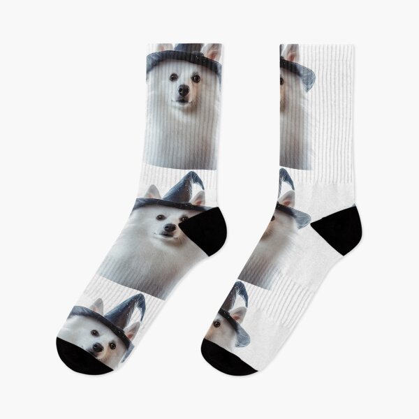 Item preview, American Eskimo Dog Wearing Halloween Witch Hat designed and sold by LazyOwlStore.