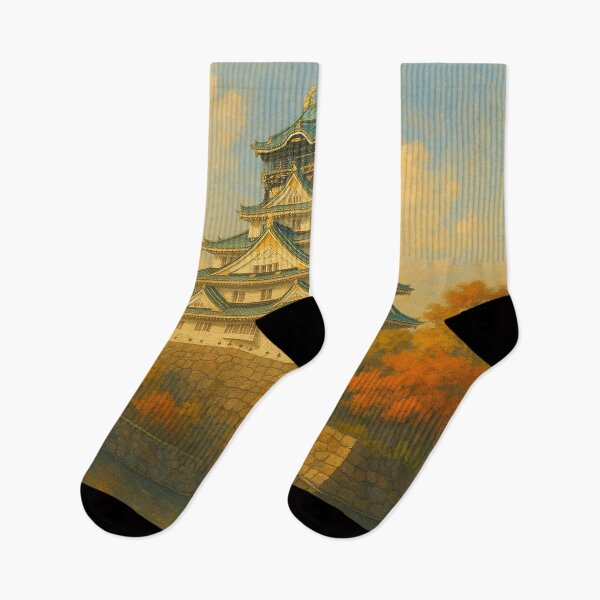 Item preview, Osaka Castle in Autumn Glow – Timeless Japanese Beauty designed and sold by NihonKamonScape.