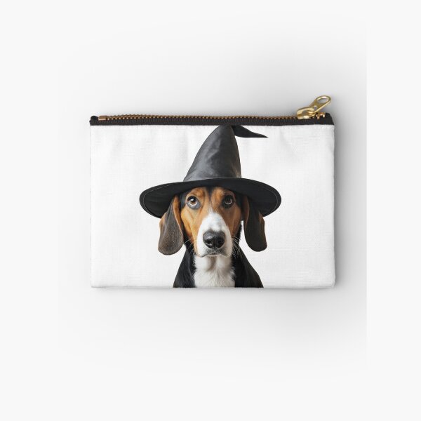 Item preview, American Foxhound Dog Wearing Halloween Witch Hat designed and sold by LazyOwlStore.