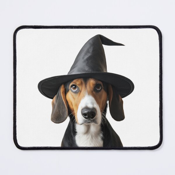 Item preview, American Foxhound Dog Wearing Halloween Witch Hat designed and sold by LazyOwlStore.