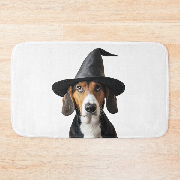 Item preview, American Foxhound Dog Wearing Halloween Witch Hat designed and sold by LazyOwlStore.