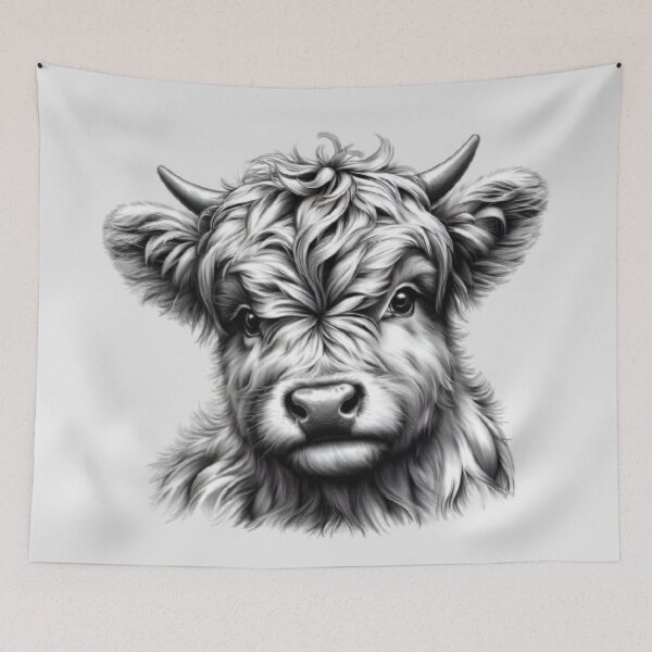 Item preview, Miniature Cow : Scottish Highland Cow designed and sold by printmala.