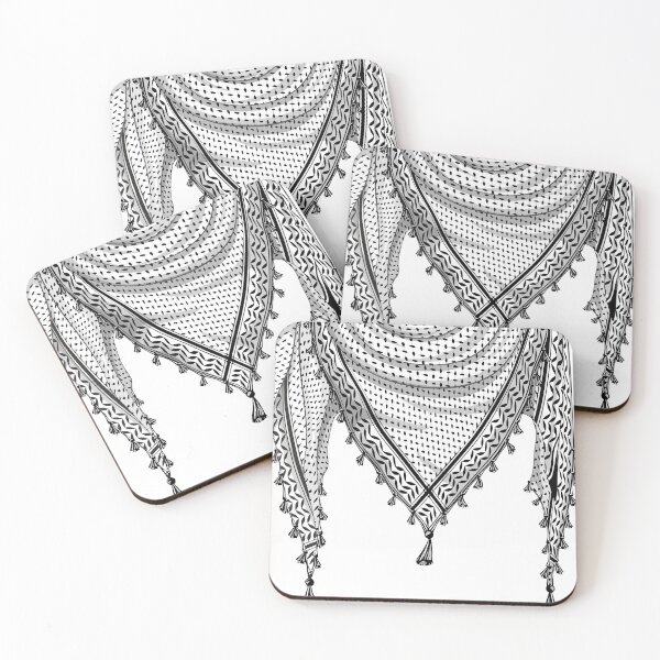 Item preview, keffiyeh palestinian Scarf Black and WHite designed and sold by BluedarkArt.