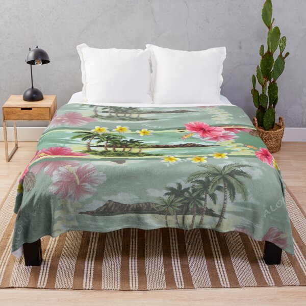 Item preview, Retro Pink Hibiscus Hawaiian Print designed and sold by J Marielle Designs.