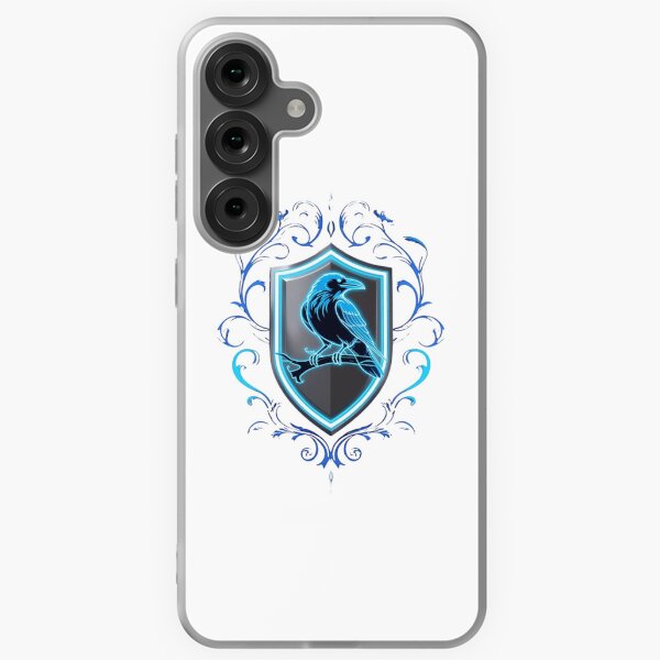 Item preview, Neon Raven Crest – Glowing Blue Shield Ravencrest Claw Emblem | Modern Fantasy House Sticker designed and sold by LifeShaperTone.