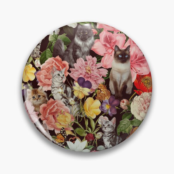 Aperçu de l'œuvre Fleurs vintage et chatons créée et vendue par Studio Vickn.