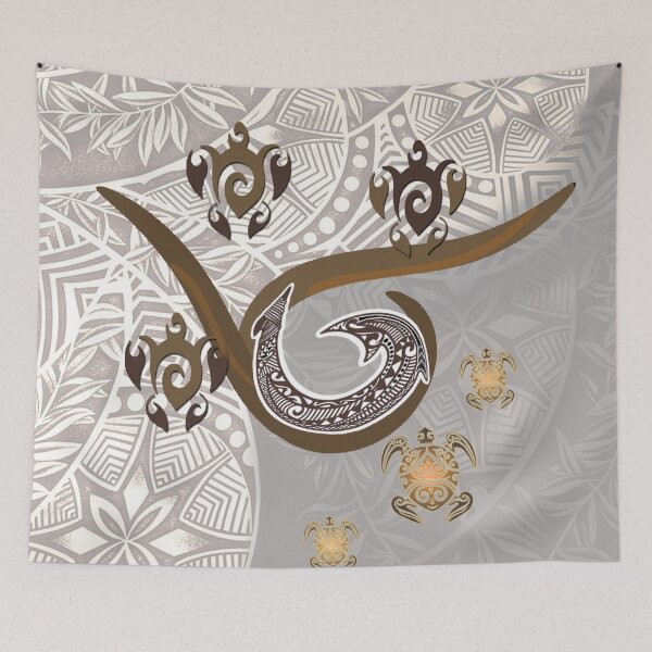 Item preview, Tonal Fish Hook Hawaiian Tapa designed and sold by J Marielle Designs.