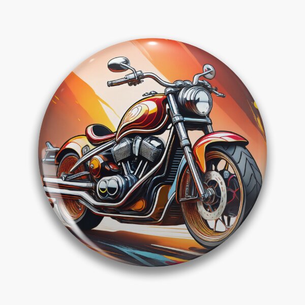 Item preview, Orange Cruiser Motorcycle with Flames designed and sold by BabasFactory.