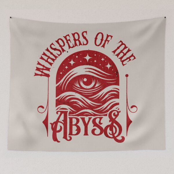 Item preview, Whispers of the Abyss – Gothic Eye and Ocean Wave Occult Poster in Vintage Horror Typography designed and sold by Bored Duck.
