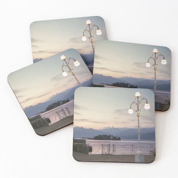 Item preview, Panoramic view of the banks of Lake Maggiore at Sunset, Stresa, Piedmont, Italy designed and sold by SoulEchoesPhoto.