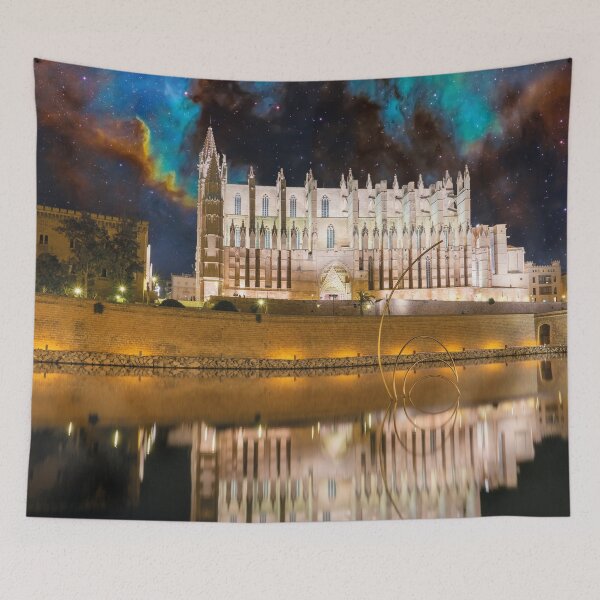 Item preview, Cathedral in Mallorca at night designed and sold by Mauswohn.