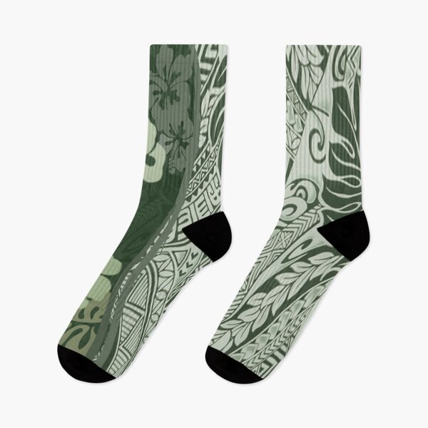 Item preview, Hawaiian Green Tropical Tapa Print designed and sold by J Marielle Designs.