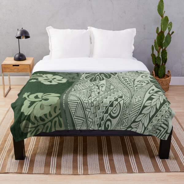 Item preview, Hawaiian Green Tropical Tapa Print designed and sold by J Marielle Designs.
