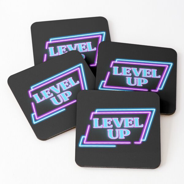 Item preview, Growth Mindset Wall Art | Level Up | Neon Gaming Office Gift designed and sold by TextMuse.