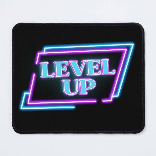 Item preview, Growth Mindset Wall Art | Level Up | Neon Gaming Office Gift designed and sold by TextMuse.