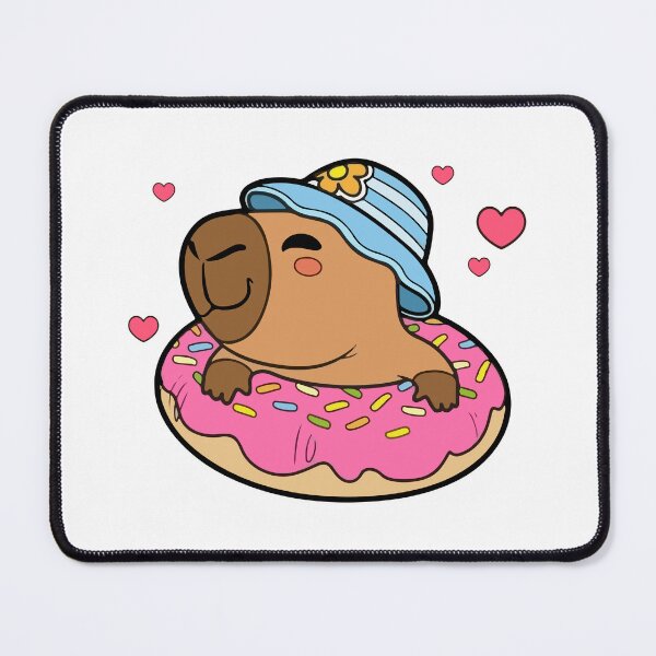 Item preview, Kawaii Capybara on a Donut with a Hat designed and sold by Polarisofficial.