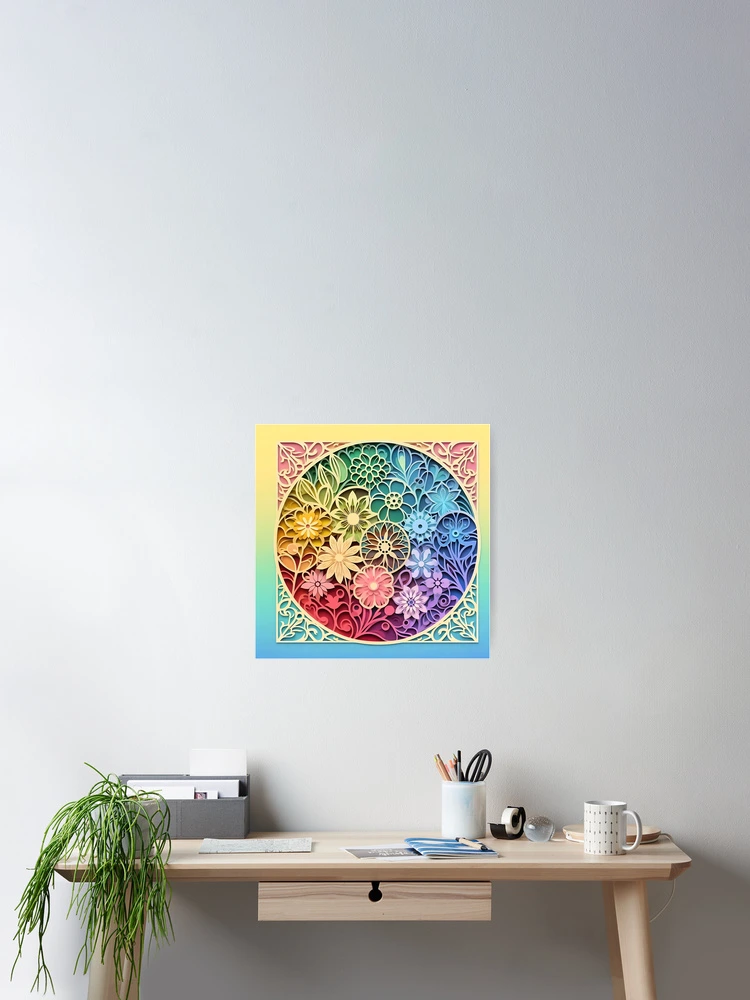 Thumbnail 2 of 3, Poster, Abstract Spring Flowers designed and sold by Intriguing Designs.