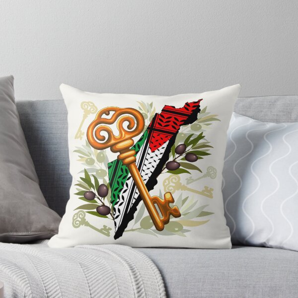 Palestinian Key Symbol of the Right of Return Throw Pillow