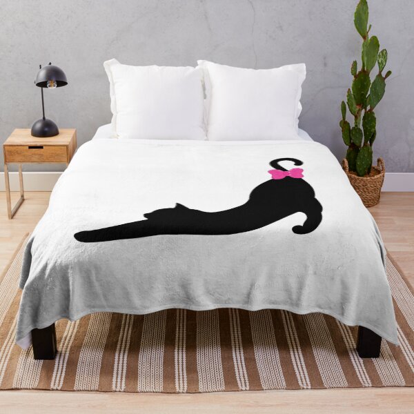 Item preview, cartoon bowknot black cat stretching sticker designed and sold by shmugytopy.