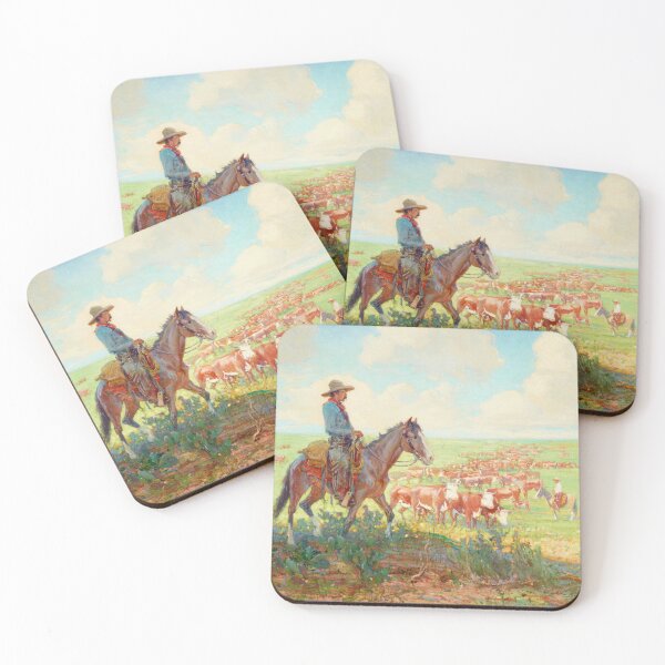 Item preview, Cowboys On The Job - Vintage American Western Print designed and sold by VintageSpaceArt.