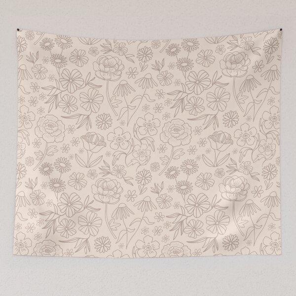 Item preview, Floral Geometric Outlines on Neutral designed and sold by Lindsay Marie Patterns.
