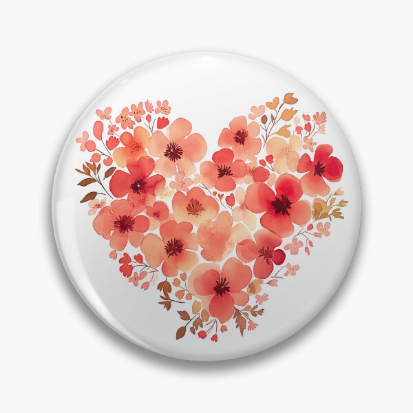 Item preview, Bright Red And Yellow Flower Heart designed and sold by ByNicoleSara.