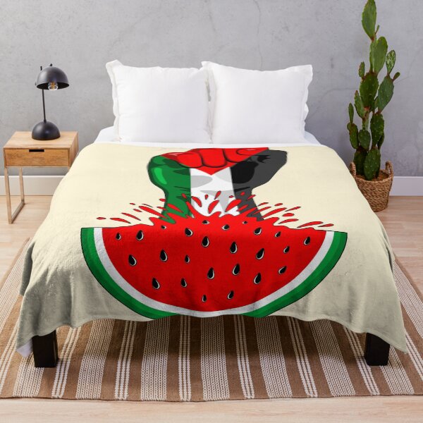 Item preview, Palestine Flag on Revolution Fist Symbol of freedom coming out from a Watermelon designed and sold by BluedarkArt.