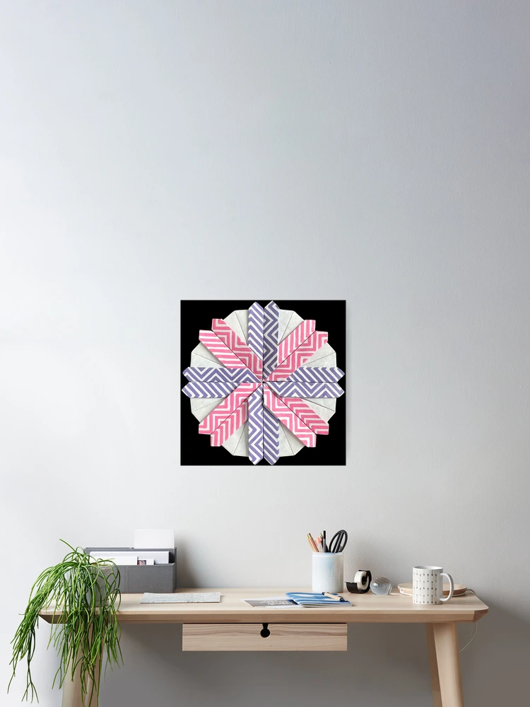 Thumbnail 2 of 3, Poster, Origami mandala designed and sold by Meo Design.