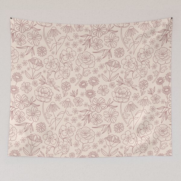 Item preview, Floral Geometric Outlines on Warm Neutral designed and sold by Lindsay Marie Patterns.