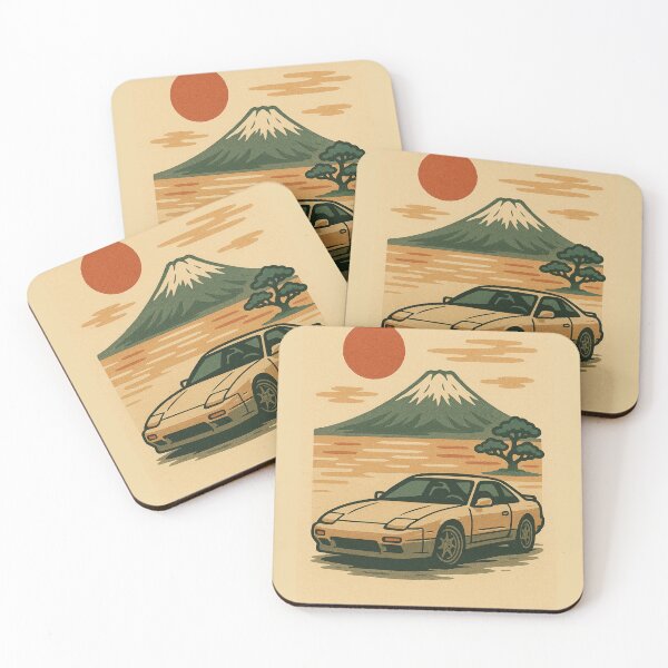 Item preview, Vintage Japanese Car Scene – Fuji & Sunset Design designed and sold by LinearForm.
