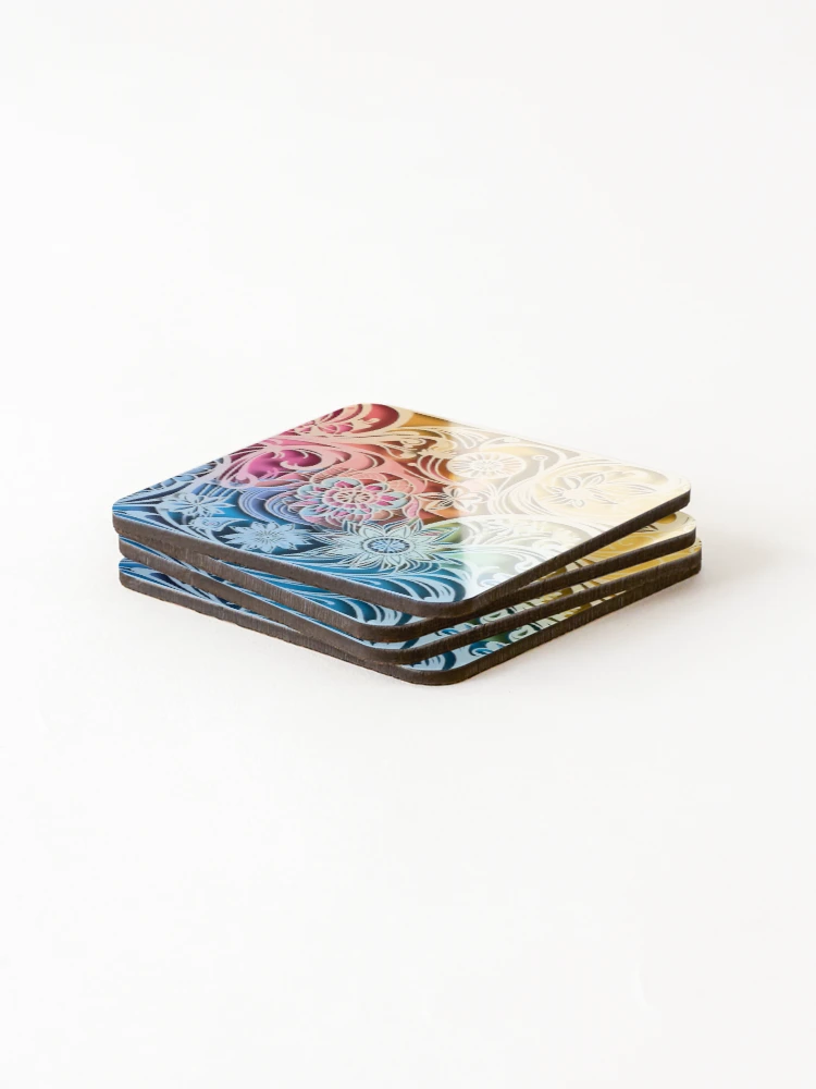 Thumbnail 4 of 5, Coasters (Set of 4), Abstract Spring Flowers designed and sold by Intriguing Designs.